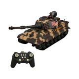 Trendexa Oyuncak Uzaktan Kumandalı Tank Is-2 Model Sovyet Tankı Sesli LED Işıklı Müzikli Ses ve Atış Efektli Şarjlı Göndesi 360° Dönen Rc Tank 1:20 Ölçek 38 cm (Siyah) - Renkli
