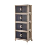 Trendexa Piev Emayhome Çok Amaçlı Kilitli Kapaklı 4 Katlı Istiflenebilir Tekerlekli Organizer Dolap; Katlanabilir Plastik Düzenleyici Raf, Mutfak Banyo Genç Odası Garaj Için Saklama Kabini, Cappuccino - Çok Renkli