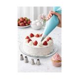 Trendexa Profesyonel Pasta ve Cupcake Süsleme Seti; Krema Sıkma Torbası ve 6'lı Paslanmaz Duy Seti, Mutfak Dekorasyon Malzemesi, Beyaz/mavi/pembe