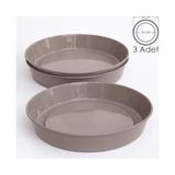 Trendexa Saksı Tabağı Klasik Tabak Parlak Plastik Altlık (Kahve, 32 Cm) - Standart - Çok Renkli