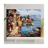 Trendexa Sayılarla Boyama Tuval Seti, Fırça ve Boya Dahil, Çıtalı, 40X50 cm - Göl - Çok Renkli