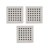 Trendexa Süzgeç; 3'lü Set Paslanmaz Çelik Kare Delikli Banyo Yer Izgarası Üst Kapak, 10X10 cm Süzgeçlerle Uyumlu Dayanıklı Yedek Kapak - Çok Renkli
