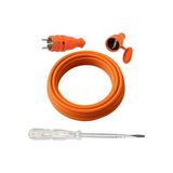 Trendexa Telli Elektrik Kablo Kontrol Kalem Dişi Erkek Fiş 3x2.5 mm 3 Seyyar Metre Uzatma Kablosu Ttr Cca Çok - Çok Renkli