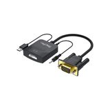 Trendexa VGA To HDMI Full Hd 1080P 60Hz Aux Ses Destekli USB Beslemeli Çevirici Dönüştürücü Adaptör - Çok Renkli