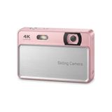 Trendexa Vıvopack 4K Ultra Hd Dijital Fotoğraf Makinesi, 64 Mp Otomatik Odaklama Vlogging Kamerası, 16X Zoom ve Webcam Modu, Kayar Kapaklı Hediye Seti, Pembe - Çok Renkli