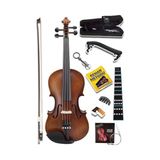 Trendexa Yastık, LMA-644-TYS Profesyonel Ahşap Mat Keman 4/4 Tam Boy ( Yedek Tel Çanta Yay Reçine Metod) - 10 cm - Çok Renkli