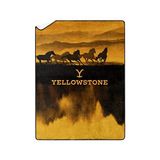 Trendexa Yellowstone Büyük Boy Ipek Dokunuşlu Şerpa Battaniye, 152,4 cm x 203,2 Cm, Vahşi Atlar - Çok Renkli