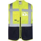 Trendform Yönetici Ikaz Yeleği - Mühendis Yeleği - Sarı - Siyah - 4XL