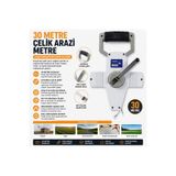 Trendhane 30 Metre Çelik Arazi Metresi | Profesyonel Şerit Metre | Dayanıklı Ölçüm Bandı