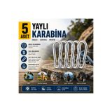 Trendhane 5 Adet M4 Yaylı Karabina Kanca Seti, Paslanmaz Çelik Karabina Klips, Kamp Çadır Çanta Anahtarlık Ask