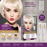 Trendhane Asse New Adventure 12.01 Ekstra Küllü Platin Sarı Saç Boyası – Kalıcı Krem Saç Boyası, Oksidan Krem ve 3’lü Bakım Içeren Boya Kiti