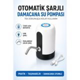 Trendhane Damacana Su Pompası Otomatik Şarjlı Elektrikli USB 1200 Mah Tek Dokunuş Beyaz