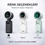 Trendhane Katlanır Masa Üstü Çanta Tpi Taşınabilir Dijital Ekranlı 3600 Mah 12 Saat Çalışma Kapasiteli Serinletici Mini Fan Vantilatör - 1BW-Beyaz