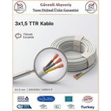 Trendhomm 3x1,5 TTR Elektrik Kablosu - Uzatma Ara Kablo - 4 Metre