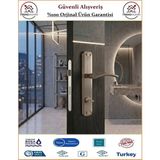 Trendhomm Bravo Aynalı - Nikel Saten - Wc Banyo Kapı Kolu - Sol - WC SOL