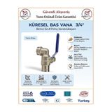 Trendhomm Küresel Bas Vana 3/4'' - %100 Prinç Malzeme