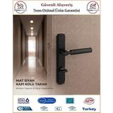 Trendhomm Parçalı Aynalı - Mat Siyah - Wc Banyo Kapı Kolu - Sağ - WC SAĞ
