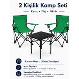 Trendin Yeri 2 Sandalyeli Katlanır Kamp Seti 52 cm Masa ve Sandalye