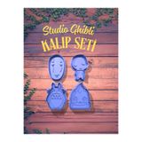 TRENDİN YOLU Ghibli Büyüsü Mutfağınızda!–4’lü Kurabiye Kalıbı Seti GRİ RENKLİ(Totoro Calcifer Kodama ve No Faces)
