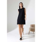 Trendingsize Kadın Oversize Kolsuz Bisiklet Yaka Basic Viskon Kısa İçlik Tunik Elbise tr0002