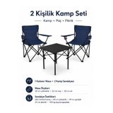 Trendinyeri 2 Sandalyeli Katlanır Kamp Seti 52 cm Masa ve Sandalye