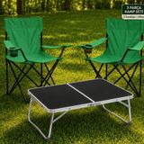 Trendinyeri 2 Sandalyeli Katlanır Kamp Seti 60X40 cm Masa ve Sandalye - 60 x 40 cm - Açık Yeşil