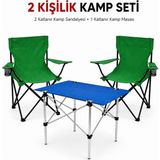 Trendinyeri 2 Sandalyeli Katlanır Kamp Seti Masa ve Sandalye Takımı