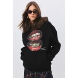 Trendiz Kadın Belief Sweatshirt Siyah