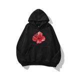 Trendiz Kadın Red Hibiscus Sweatshirt Siyah