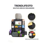 TRENDLIFEOTO Araç Koltuk Arkası Organizer Tablet Telefon Tutucu Araba Içi Düzenleyici Oto Koltuk Bebek Koruyucu İthal 1. Kalite