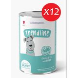Trendlıne Konserve Sos İçinde Et Parçacıklı Dana Etli Yetişkin Köpek Maması 400 G*12 Adet