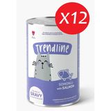 Trendlıne Konserve Sos İçinde Et Parçacıklı Somonlu Yetişkin Kedi Maması 400 G*12 Adet