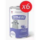 Trendlıne Konserve Sos İçinde Et Parçacıklı Somonlu Yetişkin Kedi Maması 400 G*6 Adet