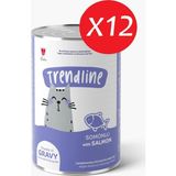 Trendline Trendlıne Konserve Sos Içinde Et Parçacıklı Somonlu Yetişkin Kedi Maması 400 G*12 Adet