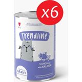 Trendline Trendlıne Konserve Sos Içinde Et Parçacıklı Somonlu Yetişkin Kedi Maması 400 G*6 Adet