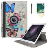 Trendmart ipad 9. Nesil kılıf Model MK2K3LL/A MK2L3LL/A MK2N3LL/A MK2P3LL/A, iPad 10,2 inç 7. / 8. Nesil - 360 Derece Dönen Koruyucu Stand Kapağı Otomatik Uyanma Uyku (Gül Çiçek)