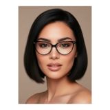 TrendMilano Siyah Cat Eye Çerçeve Popüler Şeffaf Ekran Gözlüğü