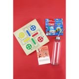 Trendmiya Ahşap 5'Li Oyun Seti & 500Ml Cam Matara & Züber Kidz Meyve Küpü Hediye Seti