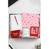 Trendmiya Beyaz Defter & Mouse Pad & Kırmızı Tükenmez Kalem & Kırmızı Çerçeve & Tasarım Kupa Hediye Seti