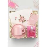 Trendmiya Bez Çanta & Pembe Fincan & Wish Of Love Parfüm Hediye Seti