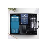 Trendmiya Çelik Termos & French Press & Siyah Mat Kupa &Filtre Kahve Hediye Seti