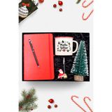 Trendmiya Defter & Touch Pen & Çam Ağacı & Mutlu Yıllar Temalı Vintage Kupa & Masa Üstü Not Tutucu Hediye Seti