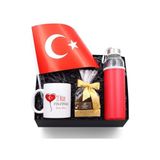 Trendmiya Godiva Çikolata & Matara & Türk Bayrağı & Kupa 23 Nisan Hediye Seti
