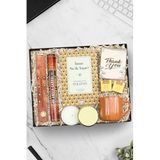 Trendmiya Gold Metal Kutulu Mum & Çubuk Tütsü & Kitap & Teashop 2'li Bitki Çayı & Kupa Hediye Seti