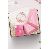 Trendmiya Ham Bez El Çantası & Pembe Tasarım Fular & Wish Of Love Parfüm Kadına Hediye Seti