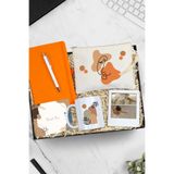 Trendmiya Ham Bez El Çantası & Turuncu Defter & Tükenmez Kalem & Kupa & Beyaz İnstagram Çerçeve Hediye Seti