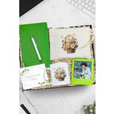 Trendmiya Ham Bez El Çantası & Yeşil Defter & Tükenmez Kalem & Kupa & Yeşil İnstagram Çerçeve Hediye Seti