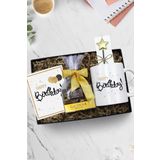 Trendmiya Happy Birthday Kupa & Godiva Napoliten Çikolata & Doğum Günü Yıldız Mum Hediye Seti