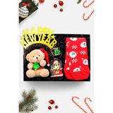 Trendmiya Happy New Year Taç & Yılbaşı Çorabı & Kar Küresi & Mini Yılbaşı Ayıcık Yeni Yıl Hediye Seti