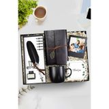 Trendmiya İnstagram Çerçeve & Tüylü Kalem & Deri Vintage Anı Defteri & Kupa Öğretmenler Günü Hediye Seti